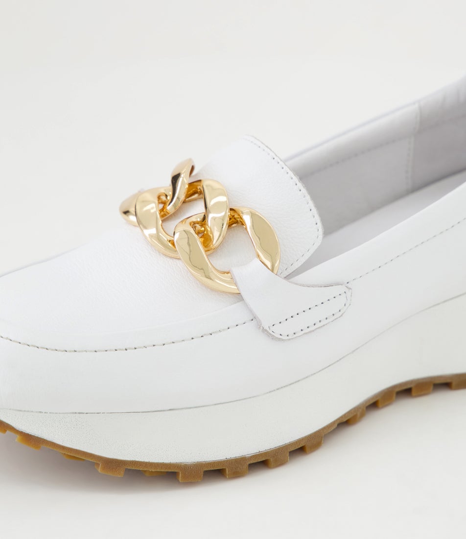 Zaphas White Leather Loafers Zaphas White Leather Loafers