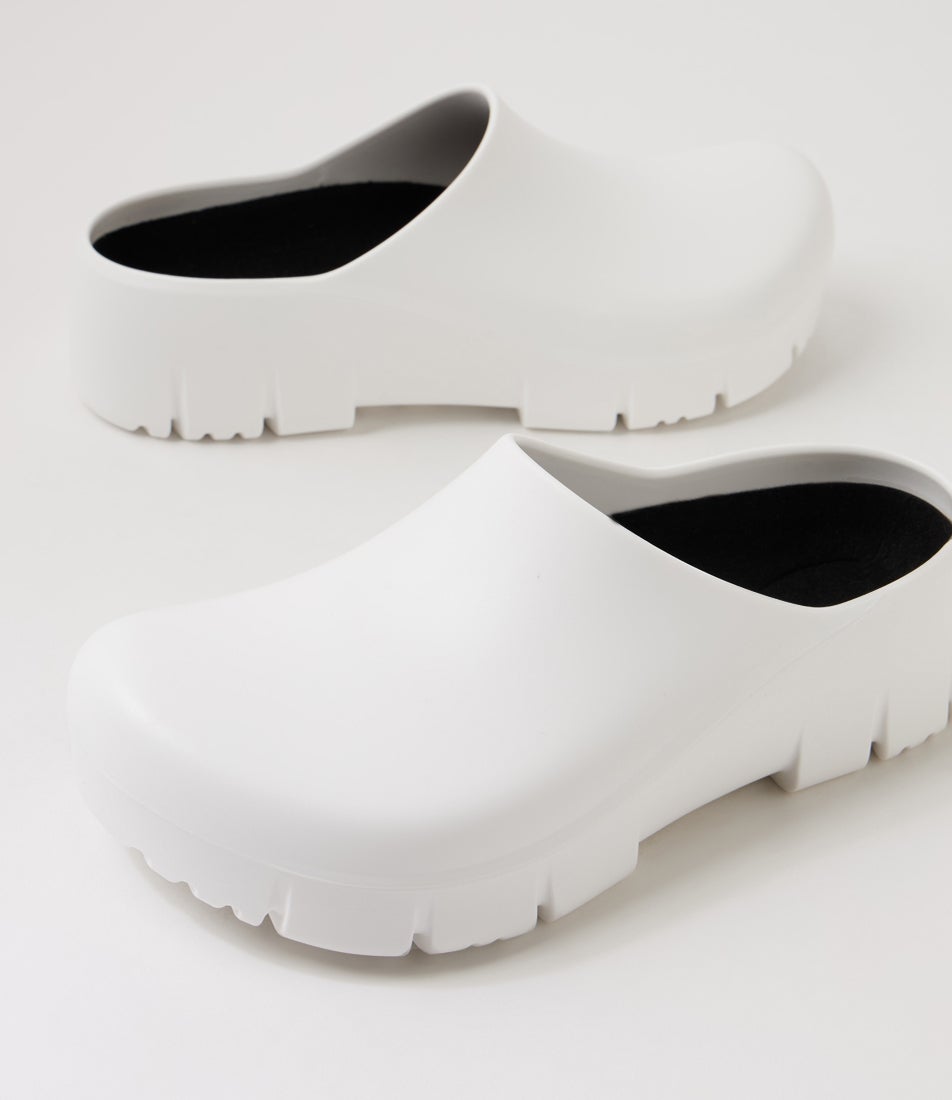 Super Birki 2 White Polyurethane Flat Shoes