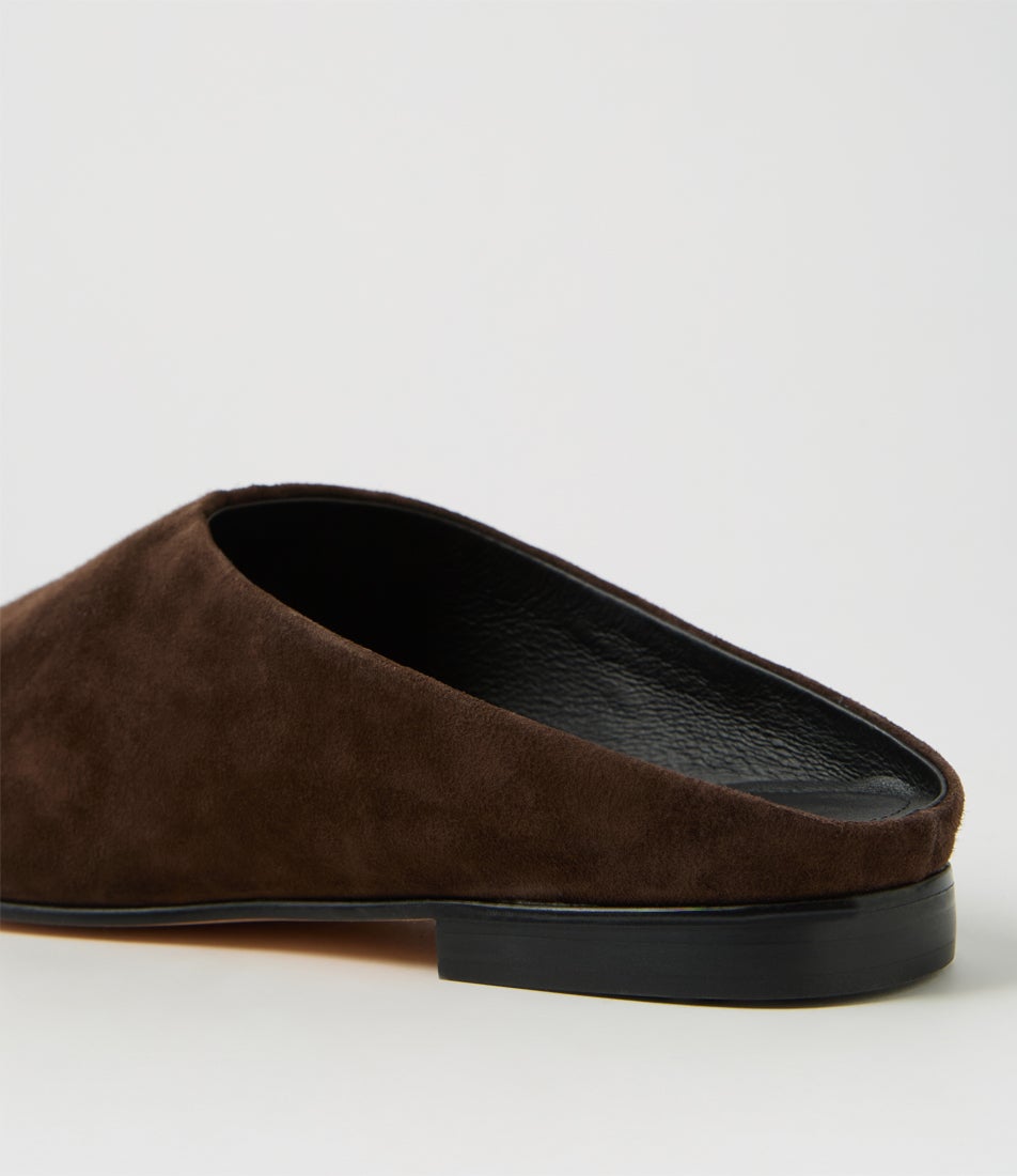 Ulysen Dark Chocolate Suede Mules