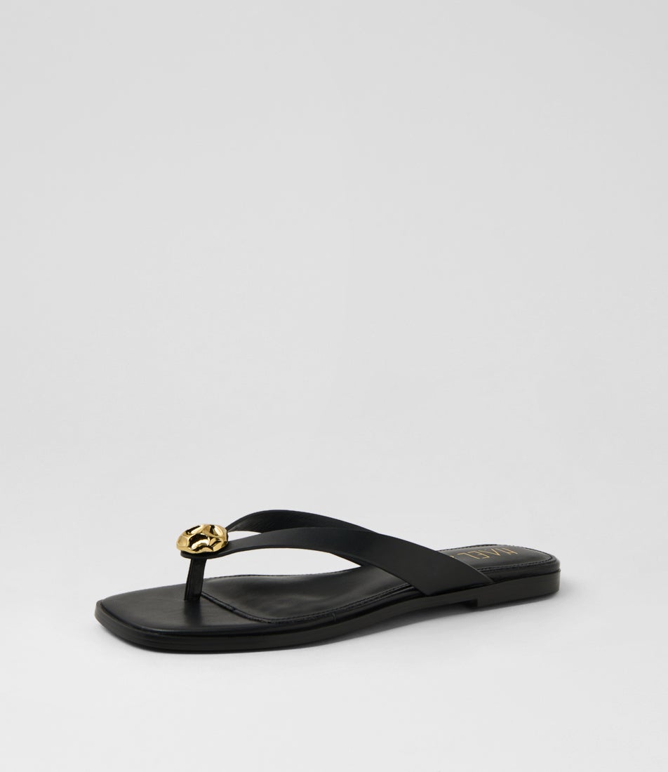Classy Black Leather Thongs