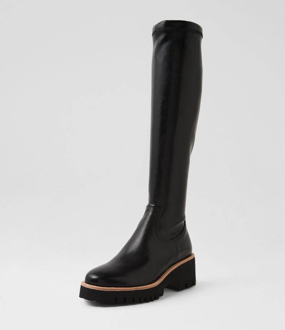 Wevver Black Stretch Knee High Boots