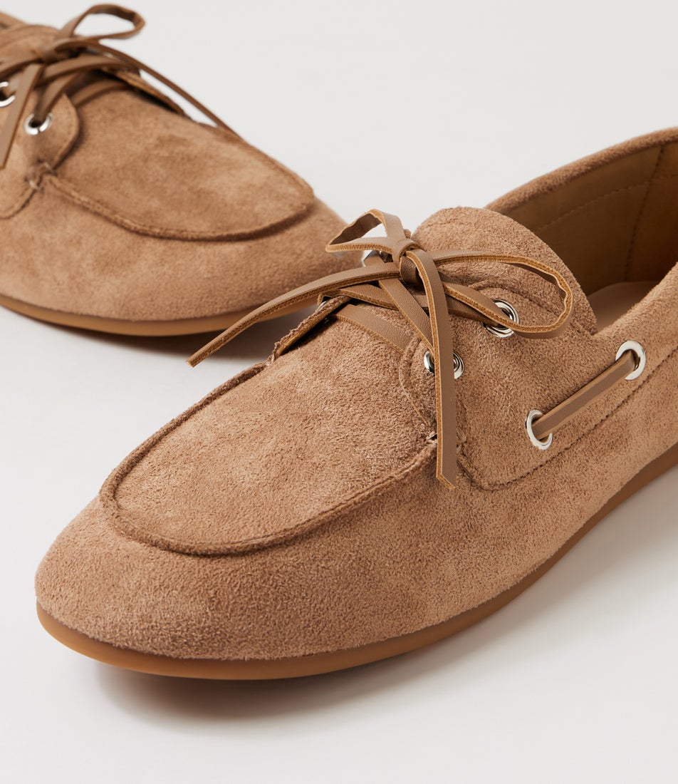 Brody Taupe Microsuede Boat Shoes