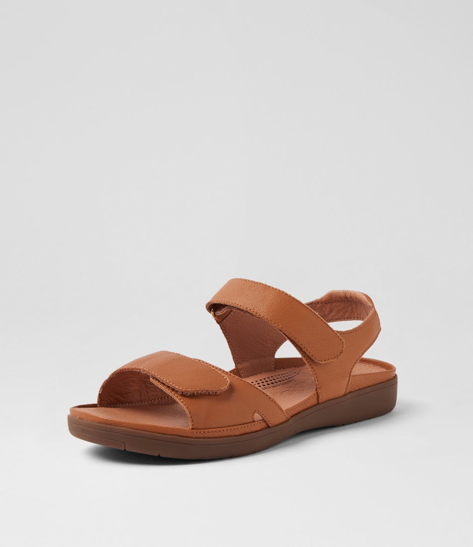 Kendals Dark Tan Gum Leather Sandals