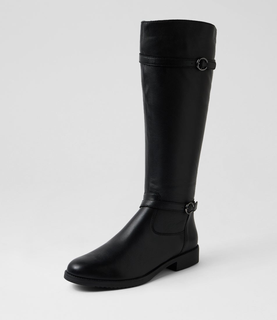 Camilas Black Leather Knee High Boots