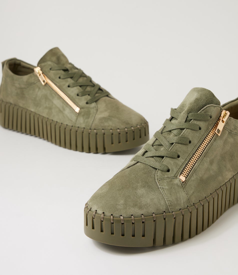 Bump Khaki Suede Sneakers