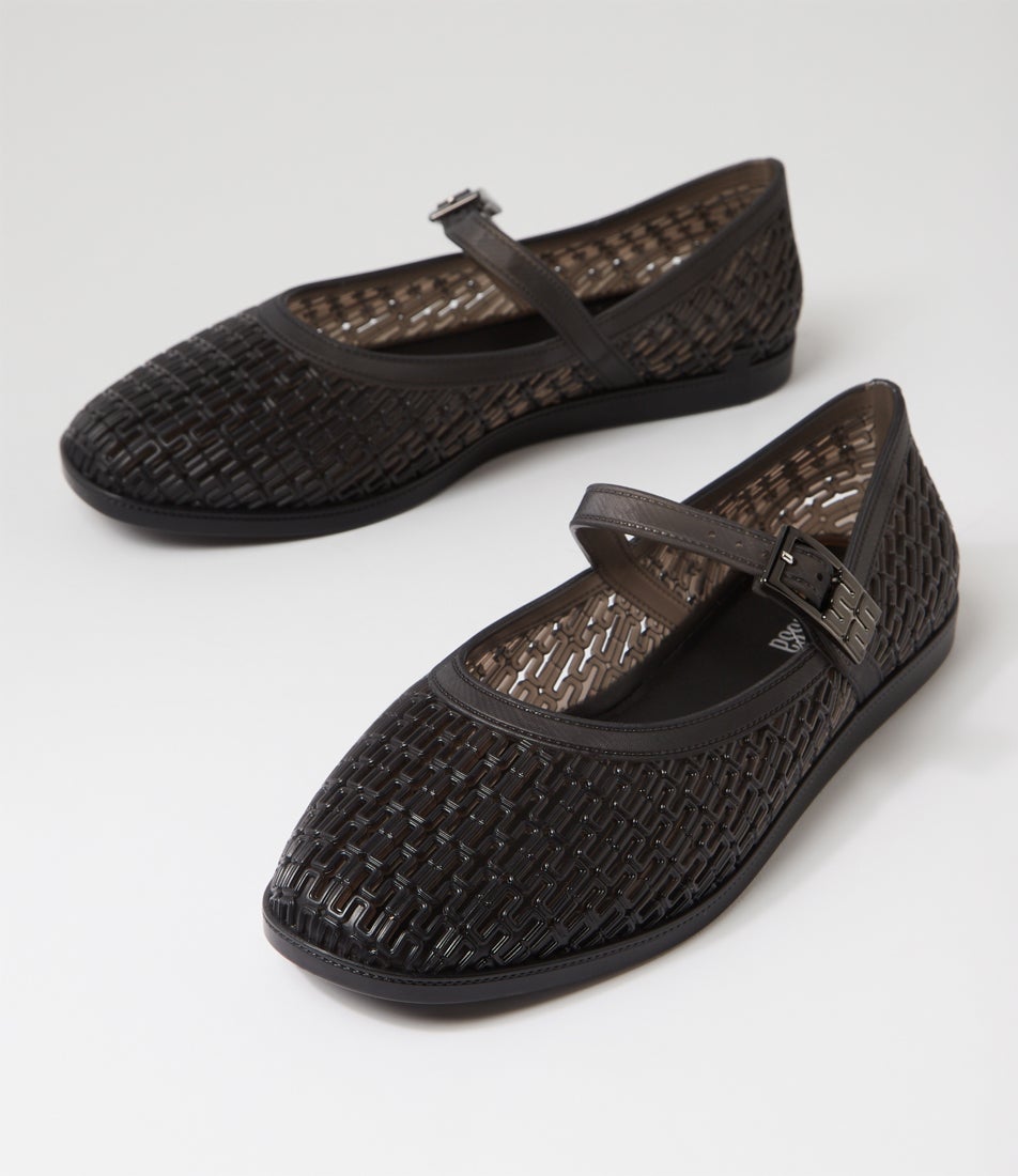 Melissa Harper Ad Clear Black Pvc Ballet Flats