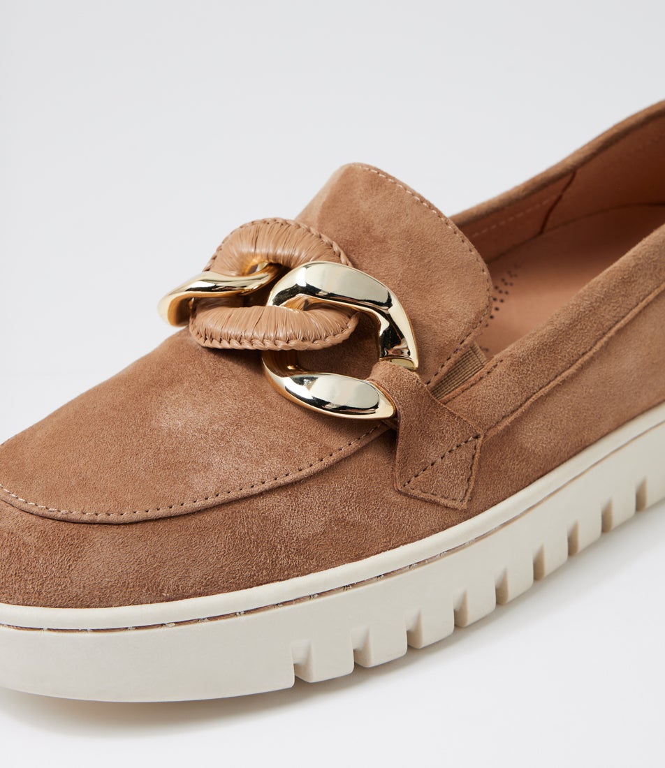 Tesshias Light Choc Suede Flat Shoes