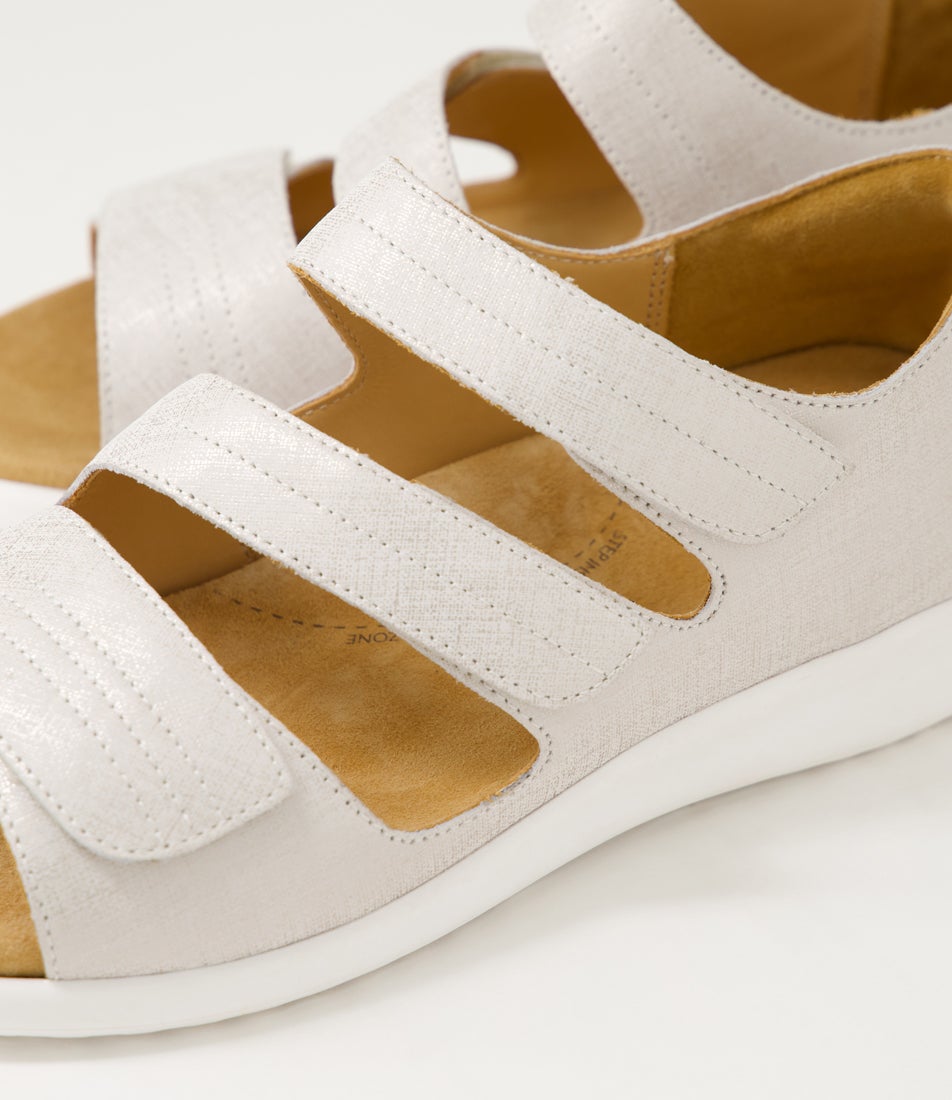 Bardot Xw Ivory Gold Print Leather Sandals