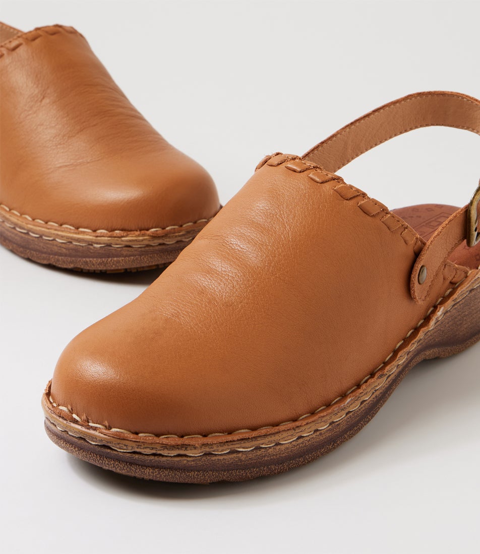 Nolana Dark Tan Leather Heels