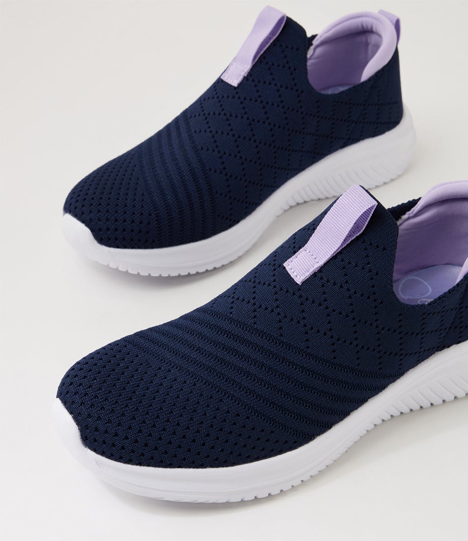 Bethie Navy Purple Knit Sneakers