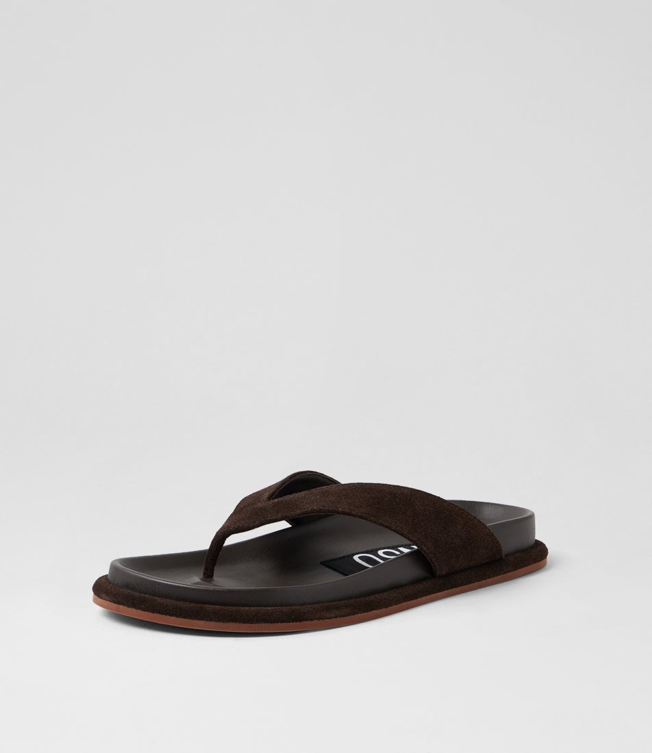Devon Chocolate Suede Thongs