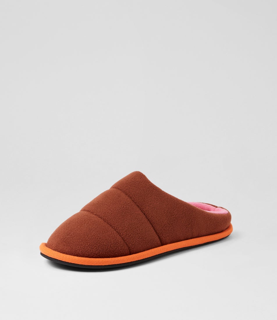 Cloud Chocolate Pink Fabric Slippers