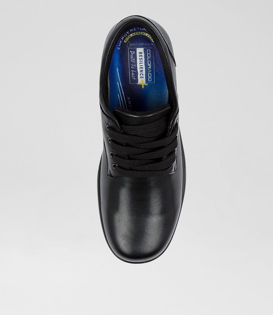 Solar Senior Black Leather Lace Up Shoes