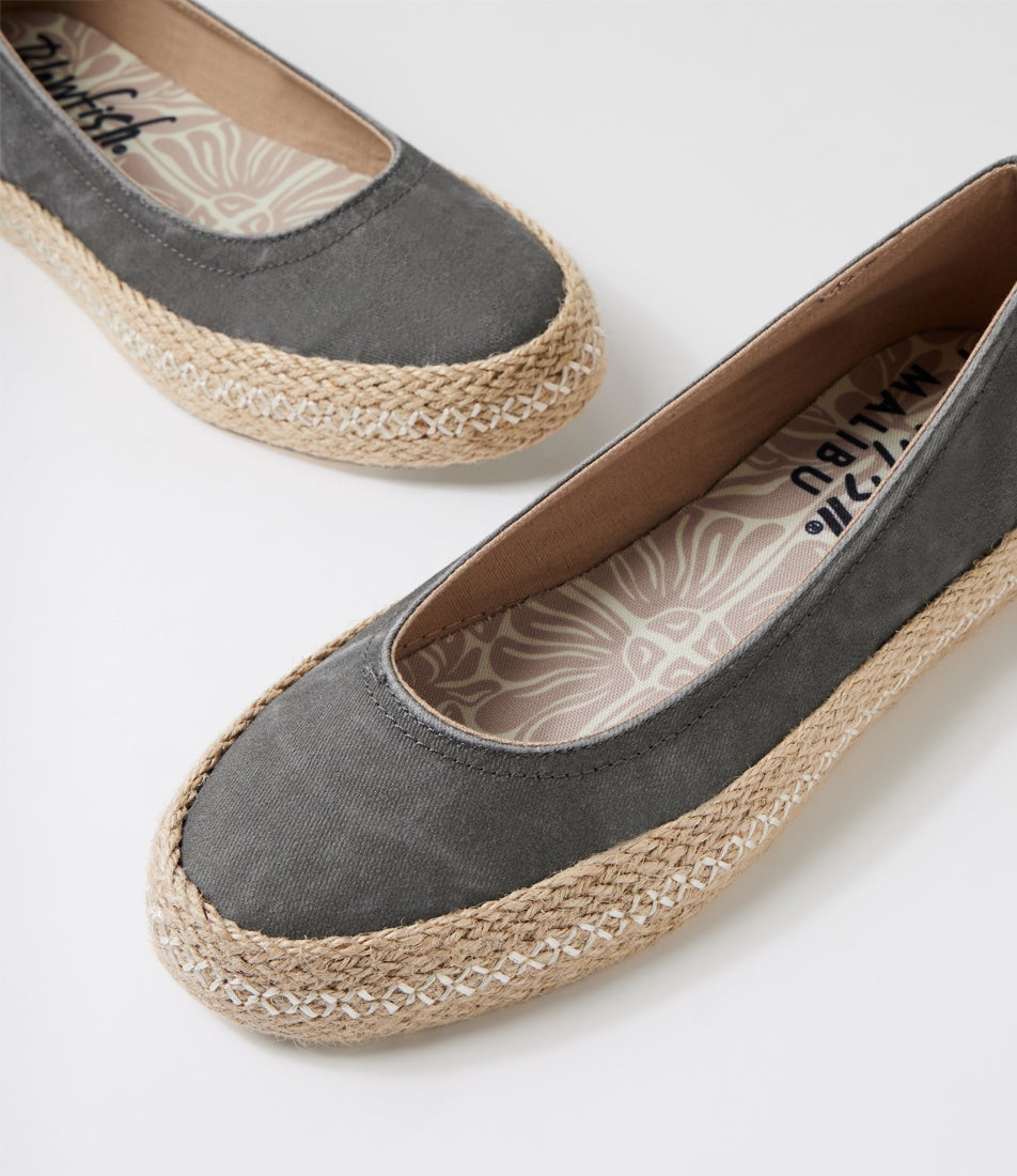 Benita Charcoal Canvas Espadrilles
