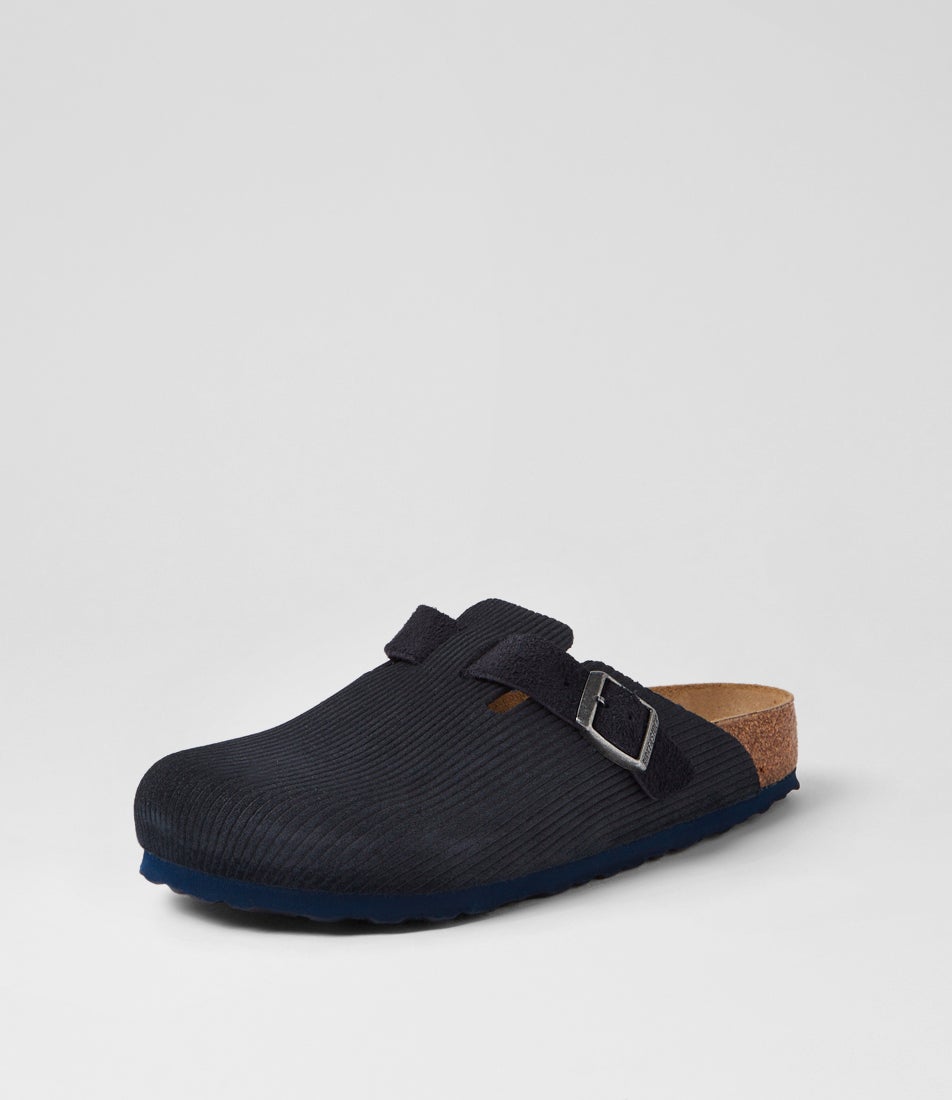 Boston Mens Corduroy Midnight Suede Flat Shoes