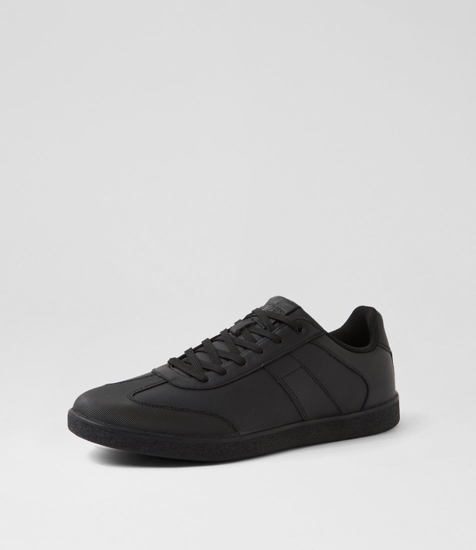 Whale Senior E Lace Black Leather Sneakers