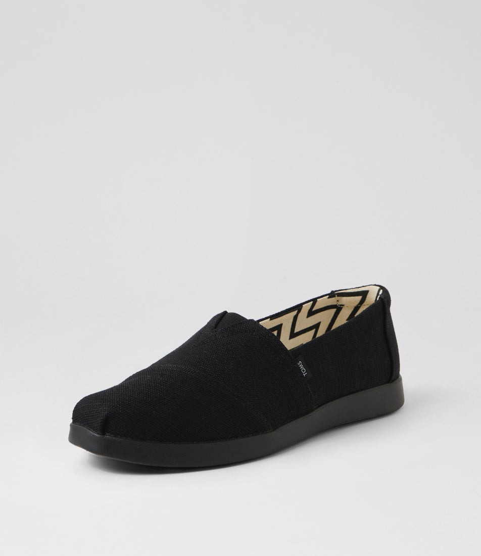 Alpargata Plus Black Canvas Flat Shoes