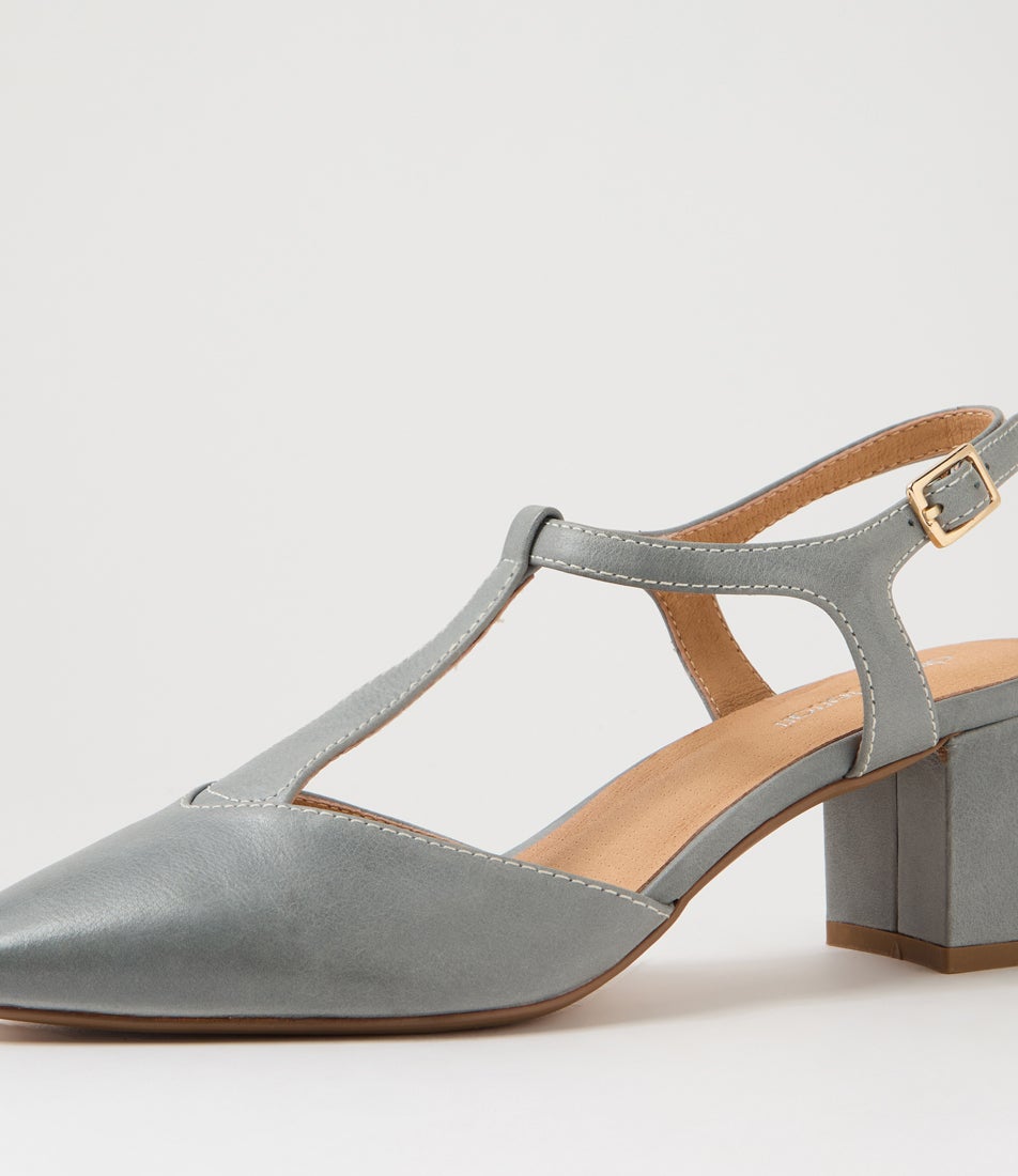 Leonee Sky Leather Heels