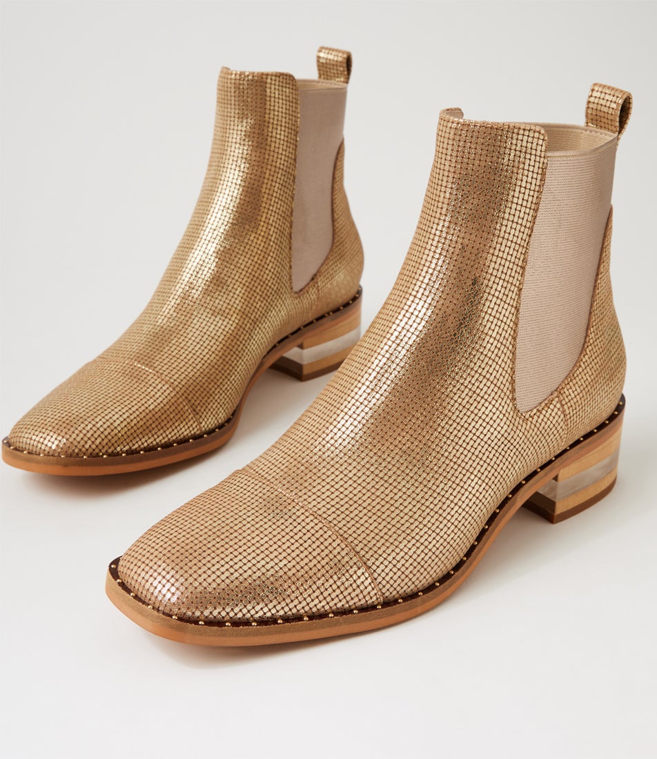 Forda Old Gold Cut Leather Chelsea Boots