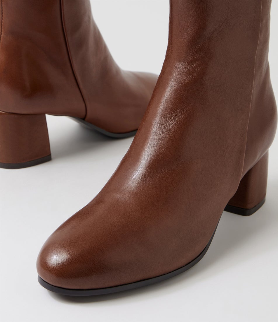 Felton Cocoa Leather Ankle Boots