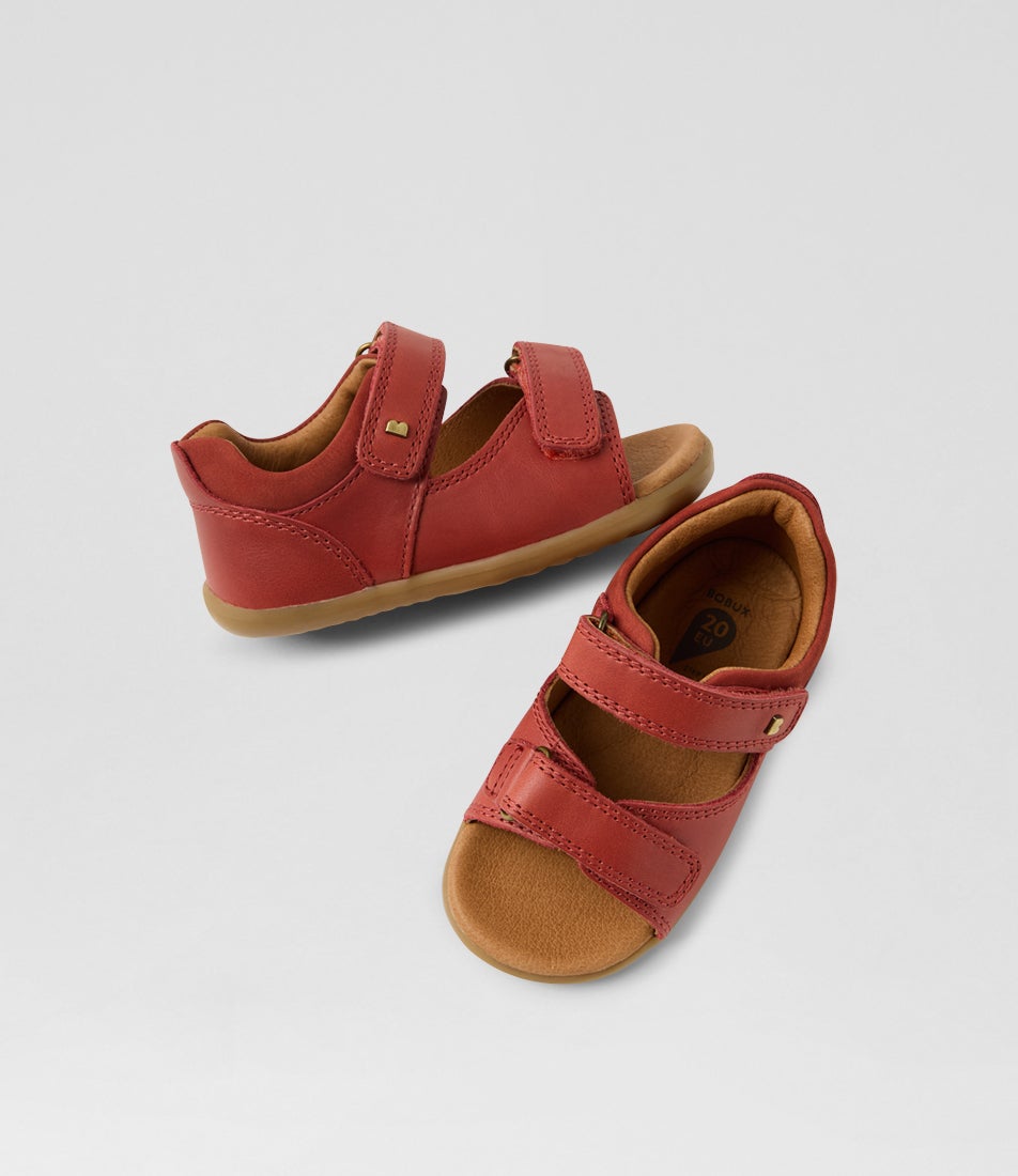 Su Driftwood Infant Red Ochre Leather Sandals