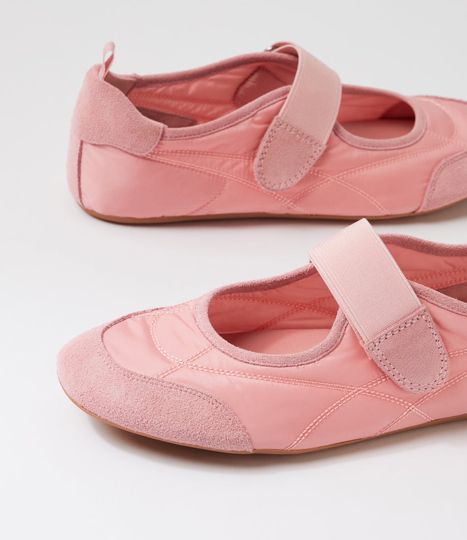 Britas Pink Suede Fabric Flat Shoes