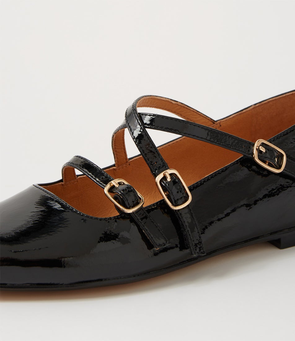 Sabecca Black Patent Leather Ballet Flats