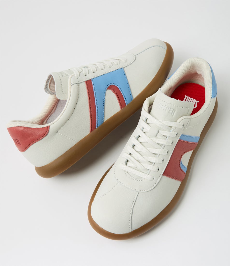 Twins White Red Multi Natural Leather Sneakers