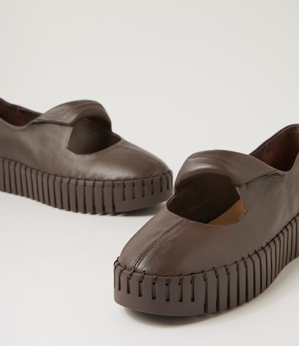 Breakin Choc Leather Mary Janes