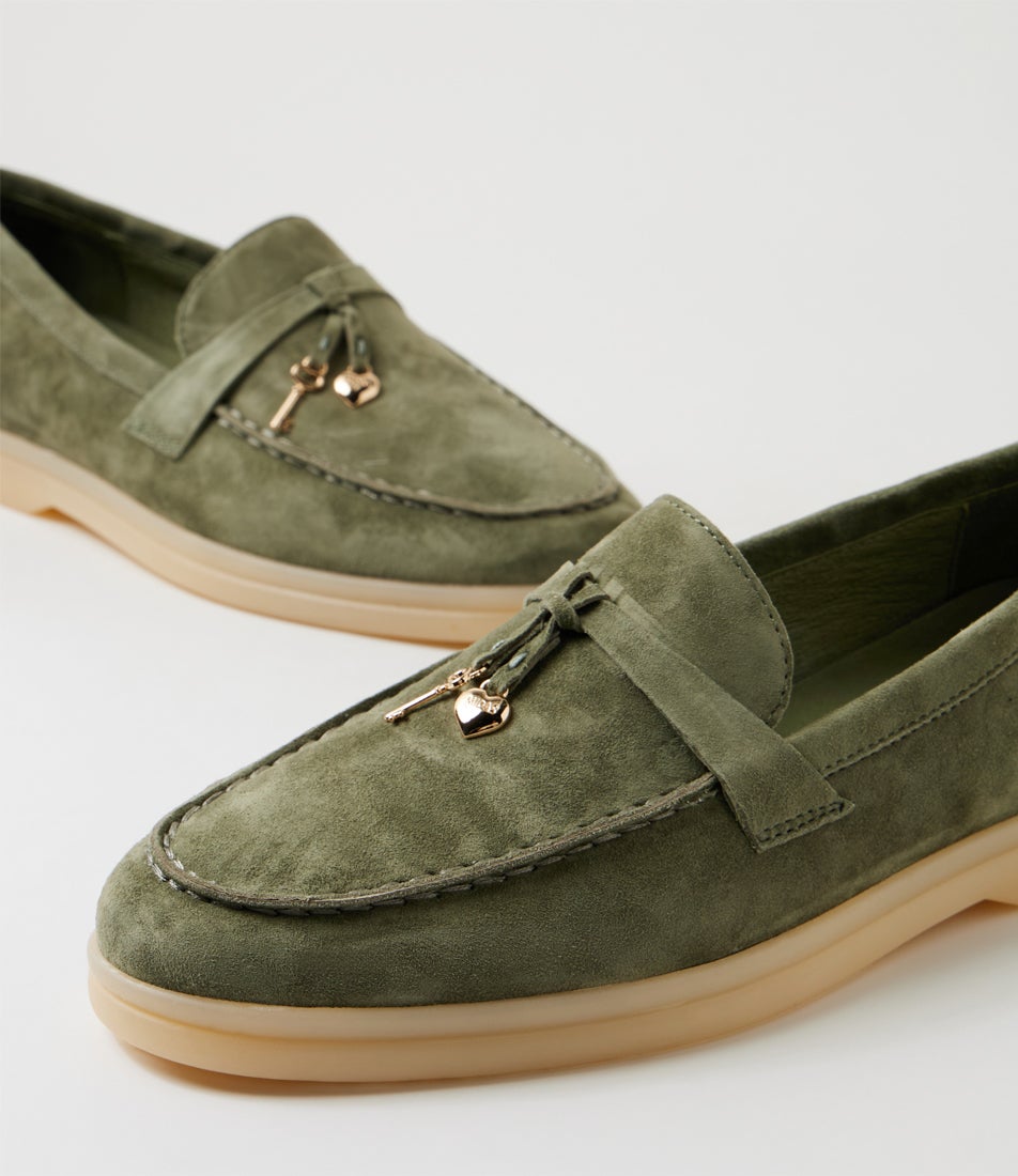 Lydon Khaki Suede Loafers