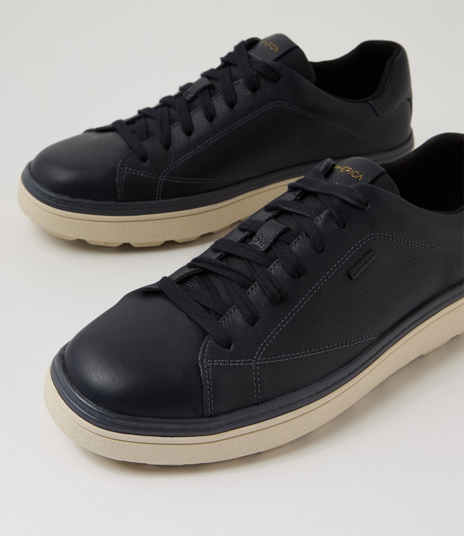 U Spherica Ecub 1 B Abx Navy Leather Sneakers