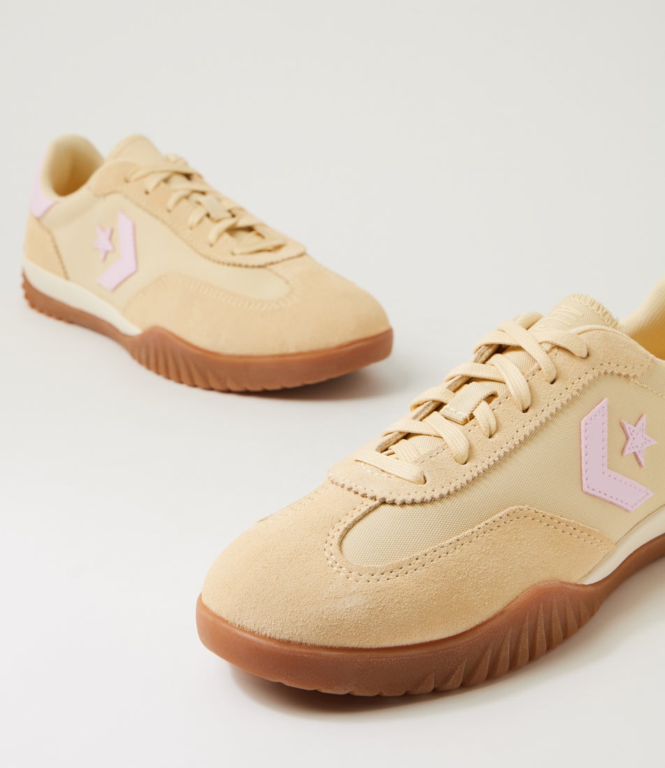 Run Star Trainer W Golden View Bloom Suede Nylon Sneakers