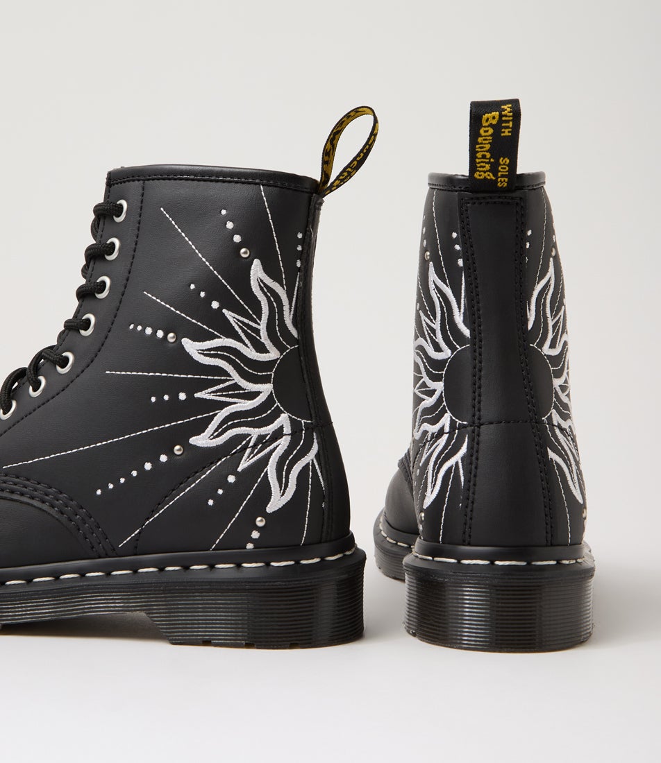 1460 Solar Flare Black Genix Nappa Leather Lace Up Boots