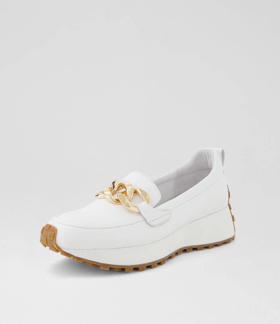 Zaphas White Leather Loafers Zaphas White Leather Loafers