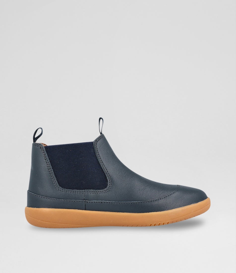 Kp Traveler Junior Navy Leather Chelsea Boots