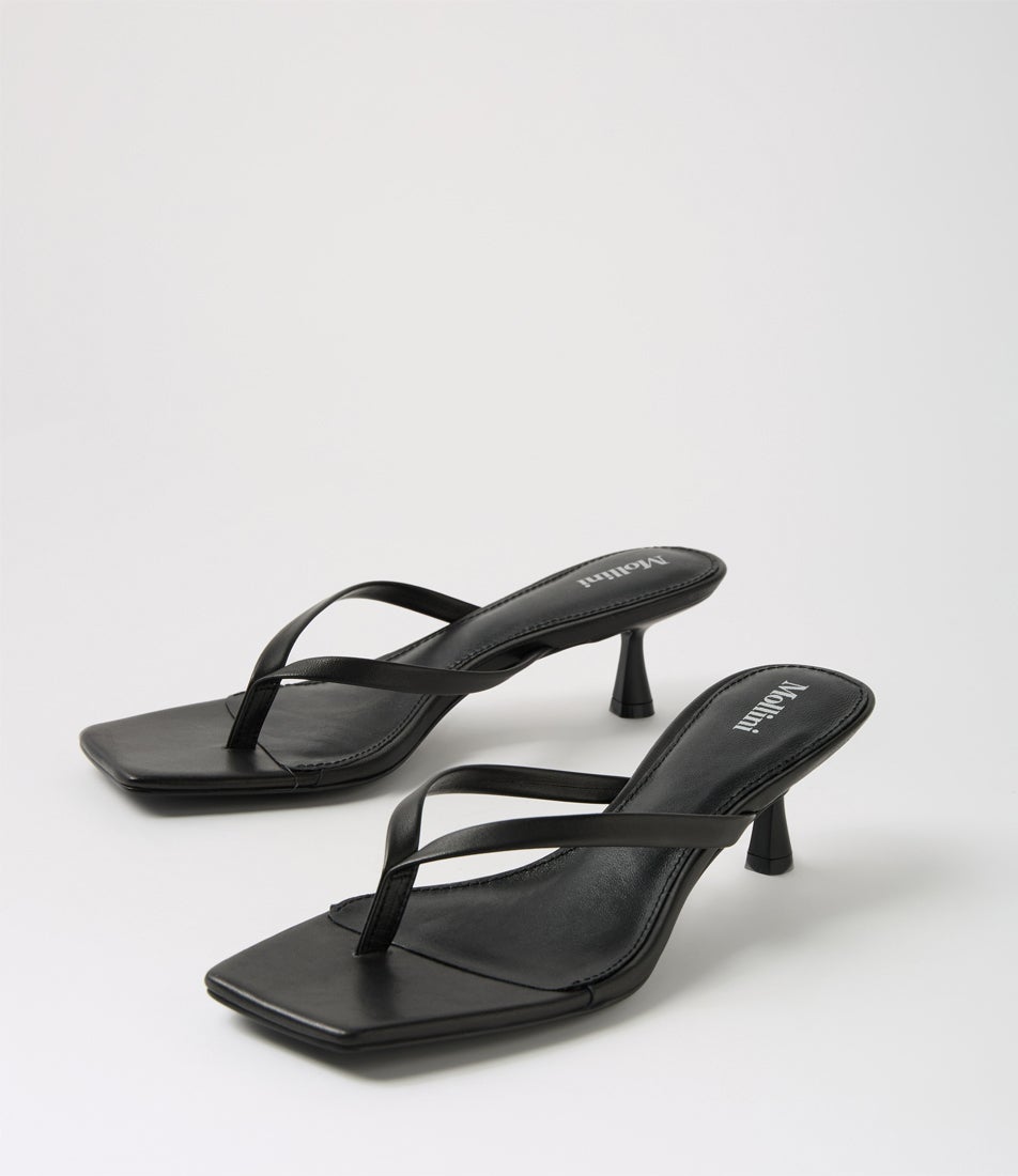 Tidbit Black Leather Sandals