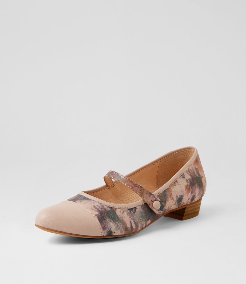 Ernst Nude Rose Smudge Patent Leather Flat Shoes