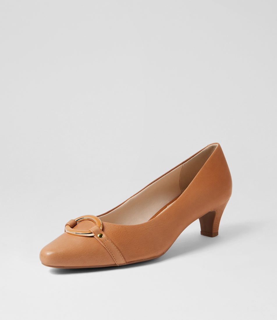 Laynes Dark Tan Leather Heels