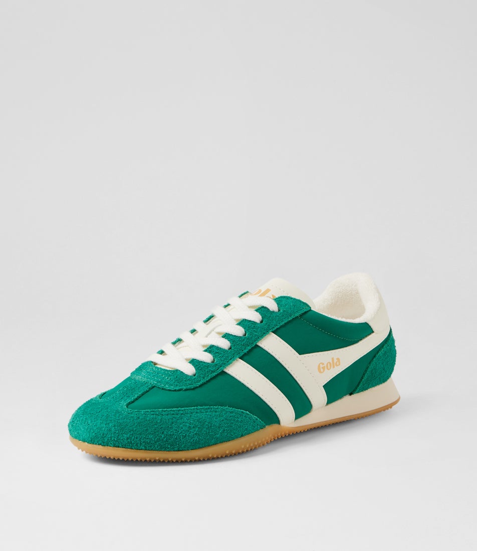 Sprinter W Green Off White Suede Nylon Sneakers