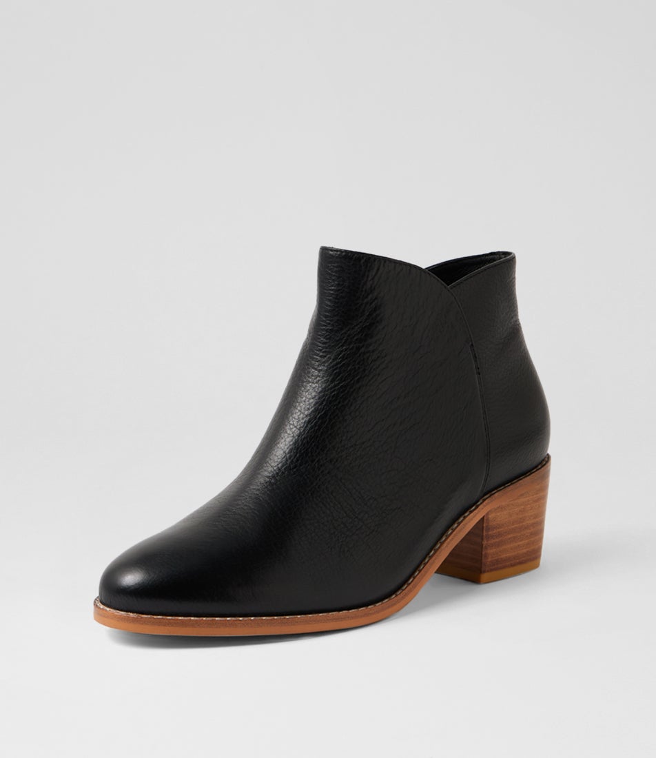 Roxol Xw Black Natural Leather Ankle Boots