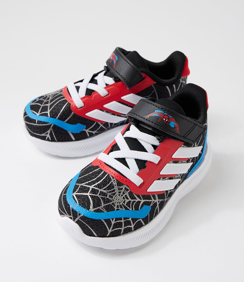 Runfalcon Spiderman Toddler Black White Ruby Mesh Sneakers