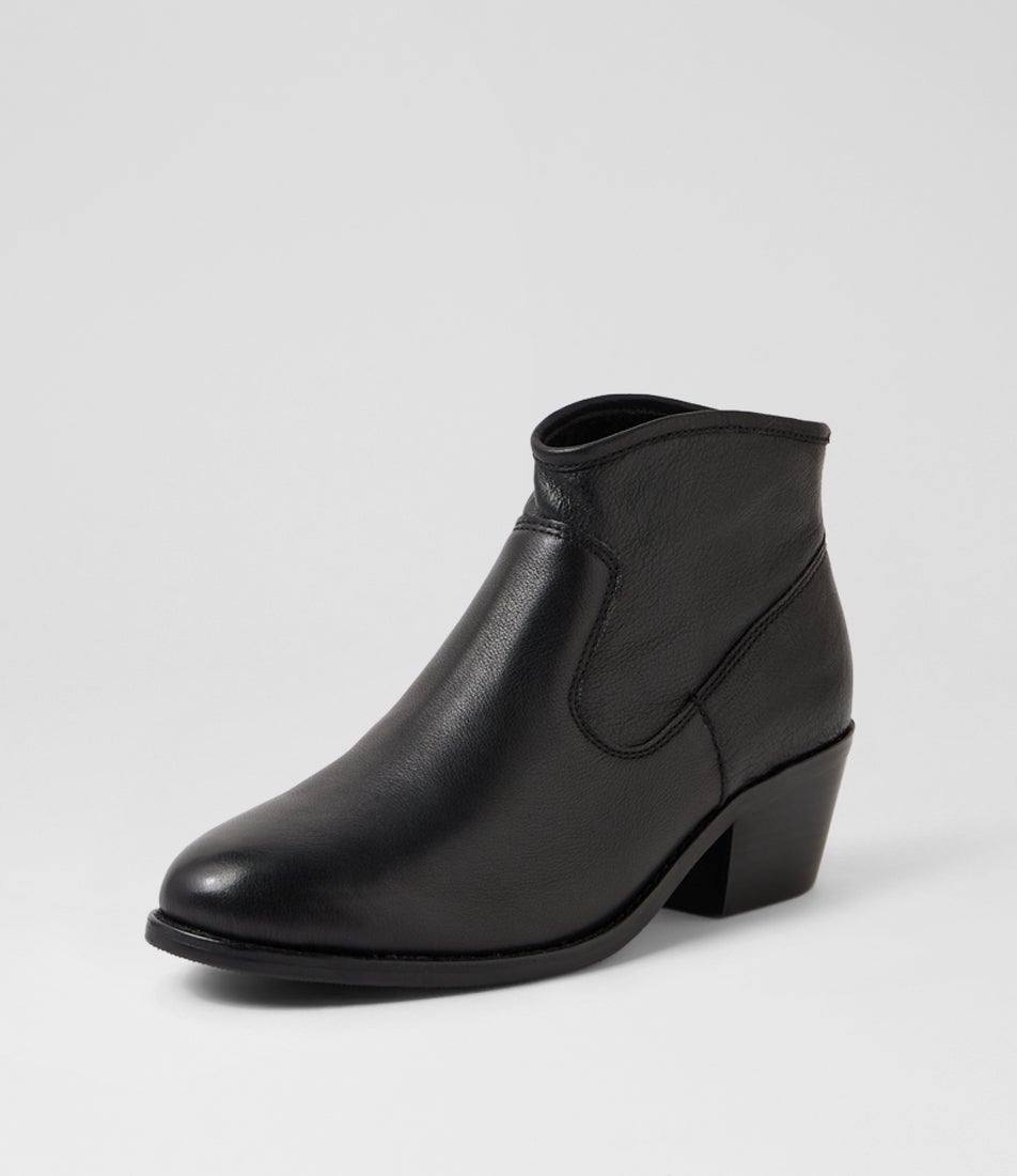 Jealousy Black Leather Ankle Boots