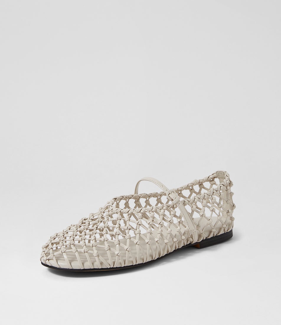 Agin Cream Patent Ballet Flats