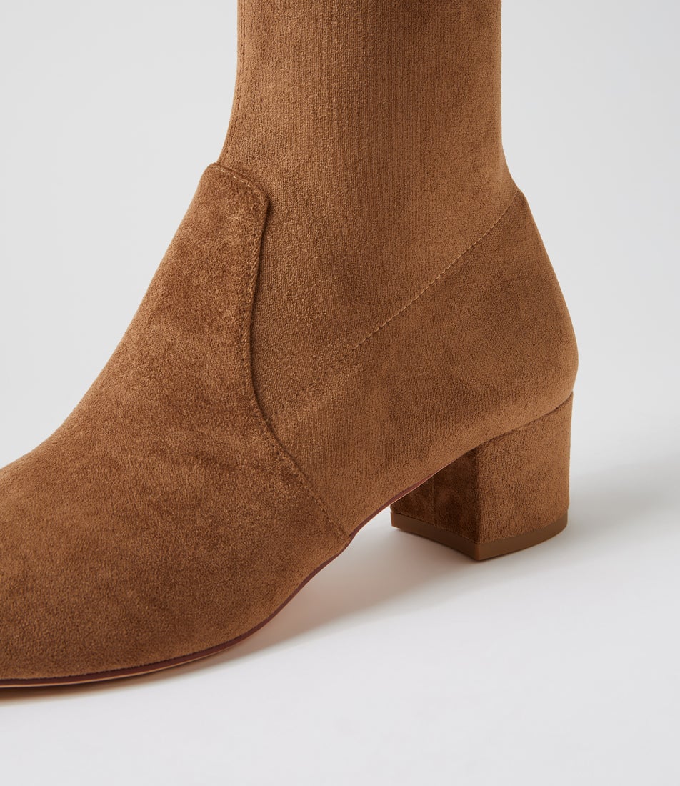 Atlanta Light Choc Stretch Microsuede Ankle Boots