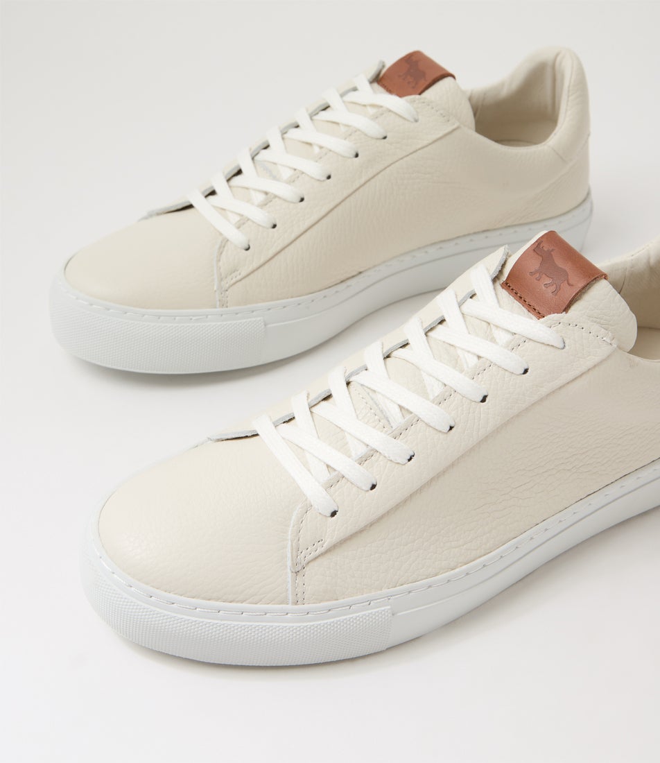 Slate White Leather Sneakers