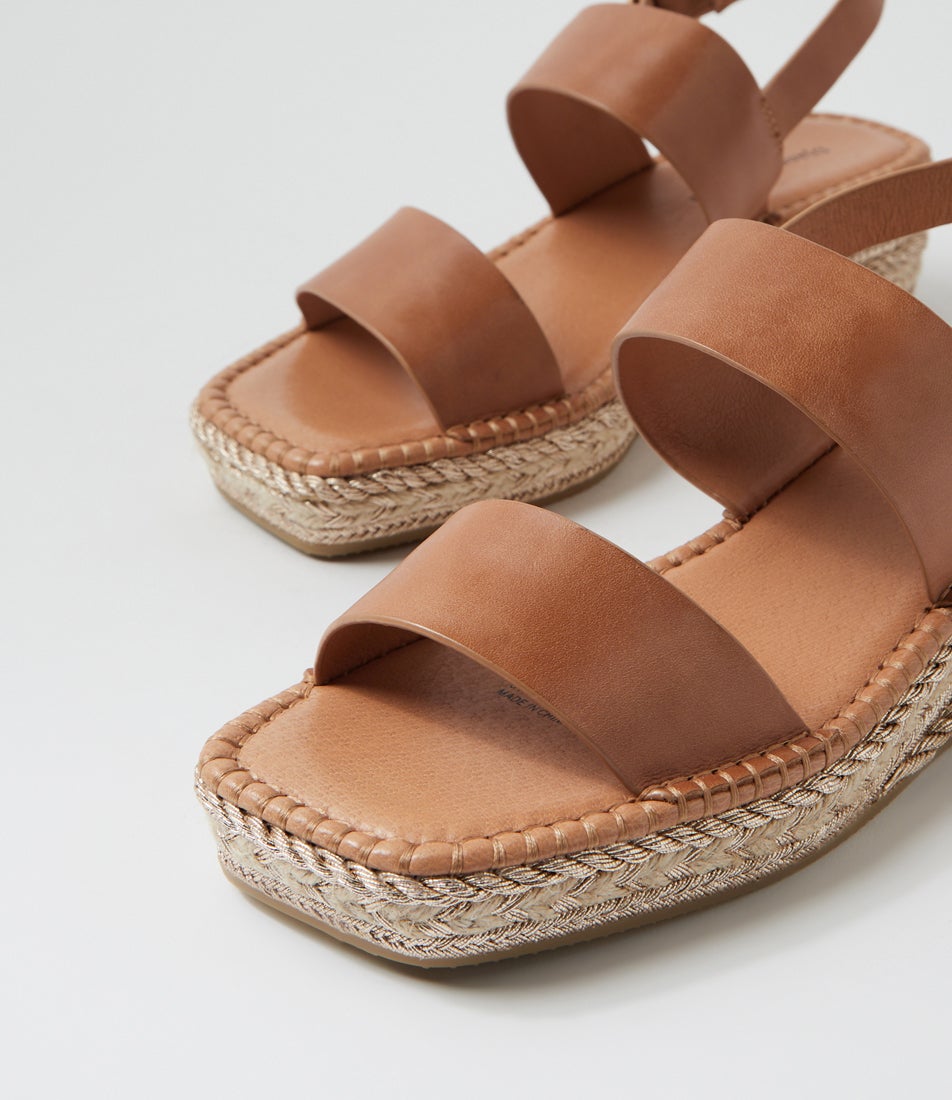 Yashio Tan Gold Rope Leather Sandals