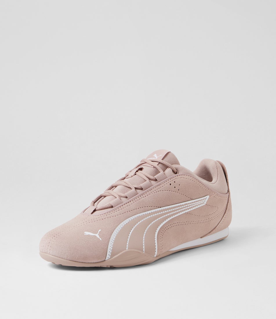 Catch Soleil Rose Latte White Fabric Sneakers