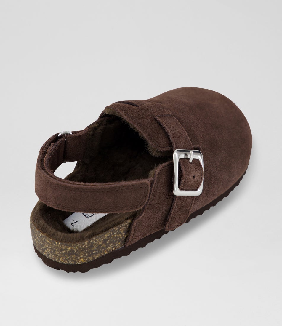 Frankie 2 Toddler Choc Suede Flat Shoes