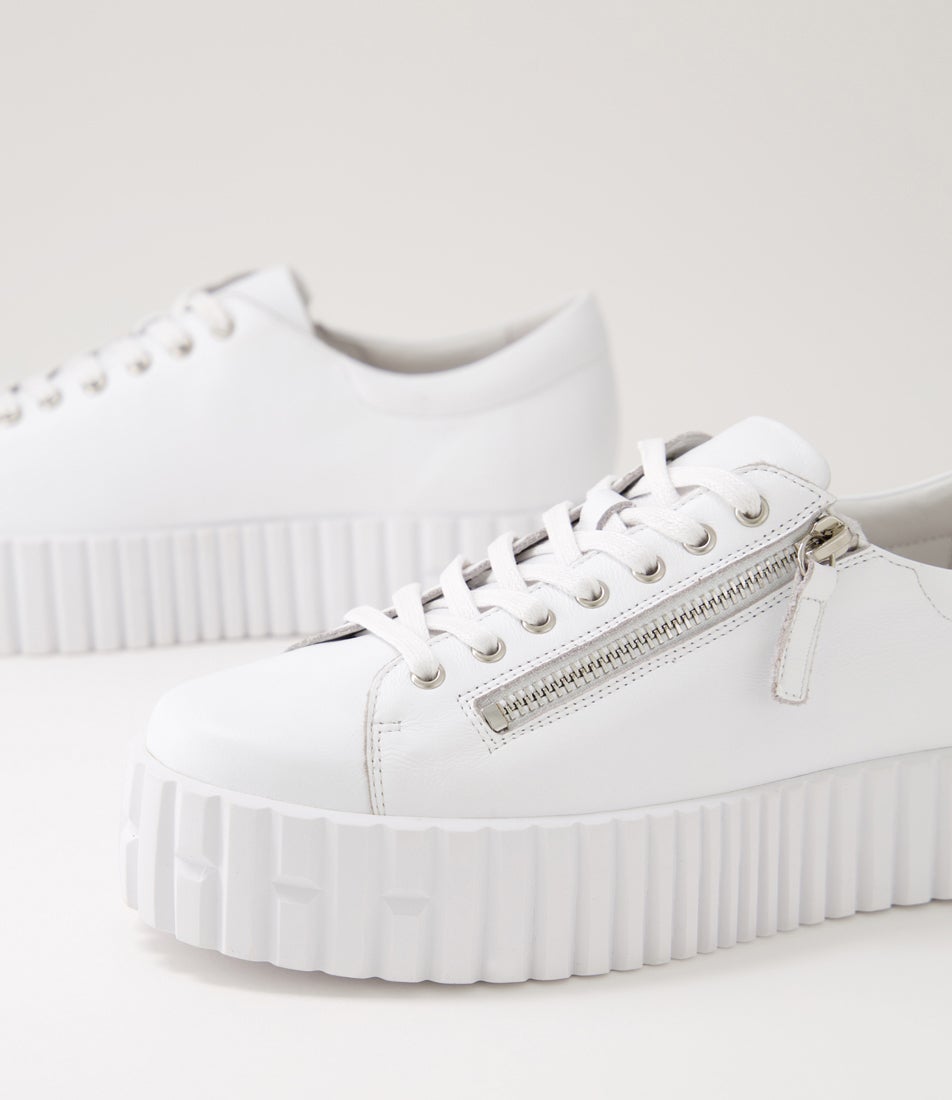 Bongoe White Leather Sneakers