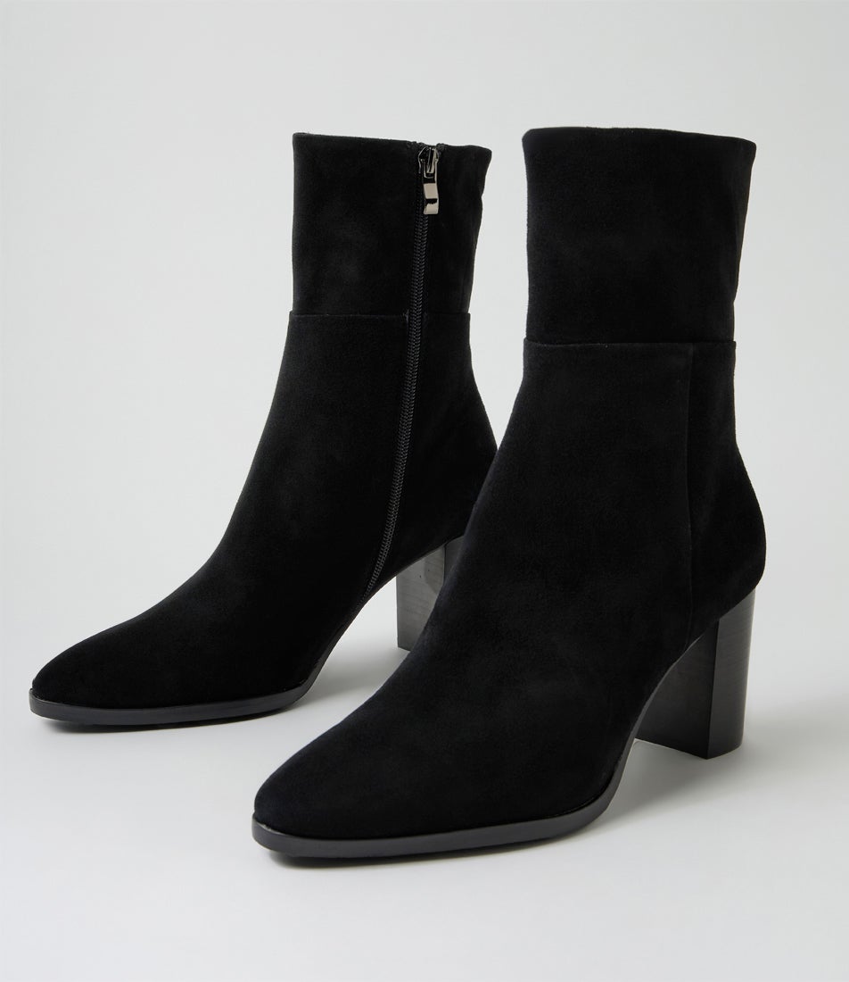 Ankit Black Suede Ankle Boots